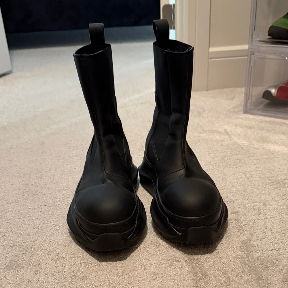 Rick Owen’s Chunky Black Platform Boots Beetle Abstract Boots (Worn Once) - Picture 2 of 7